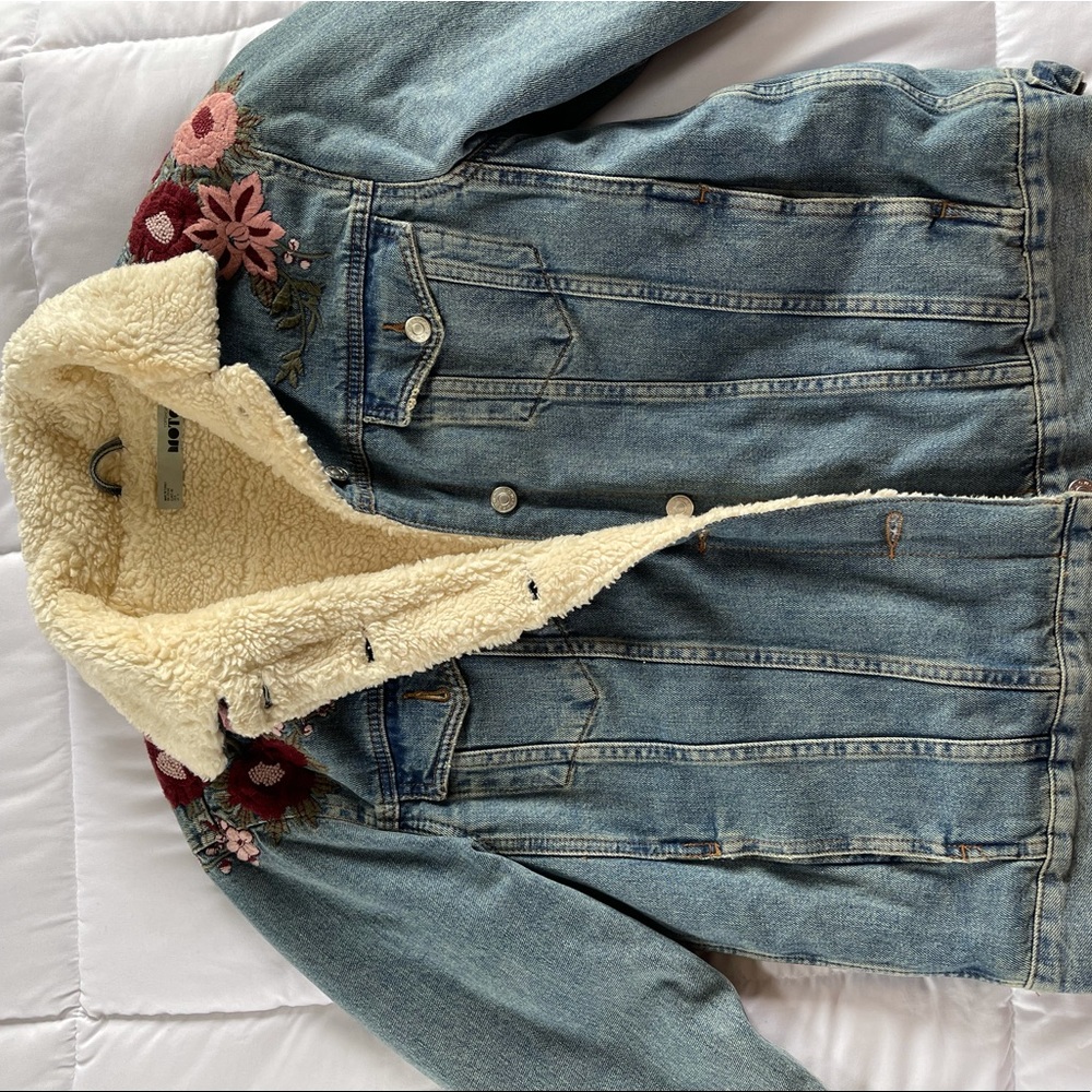 Top Shop Fleece Lined Denim Jacket